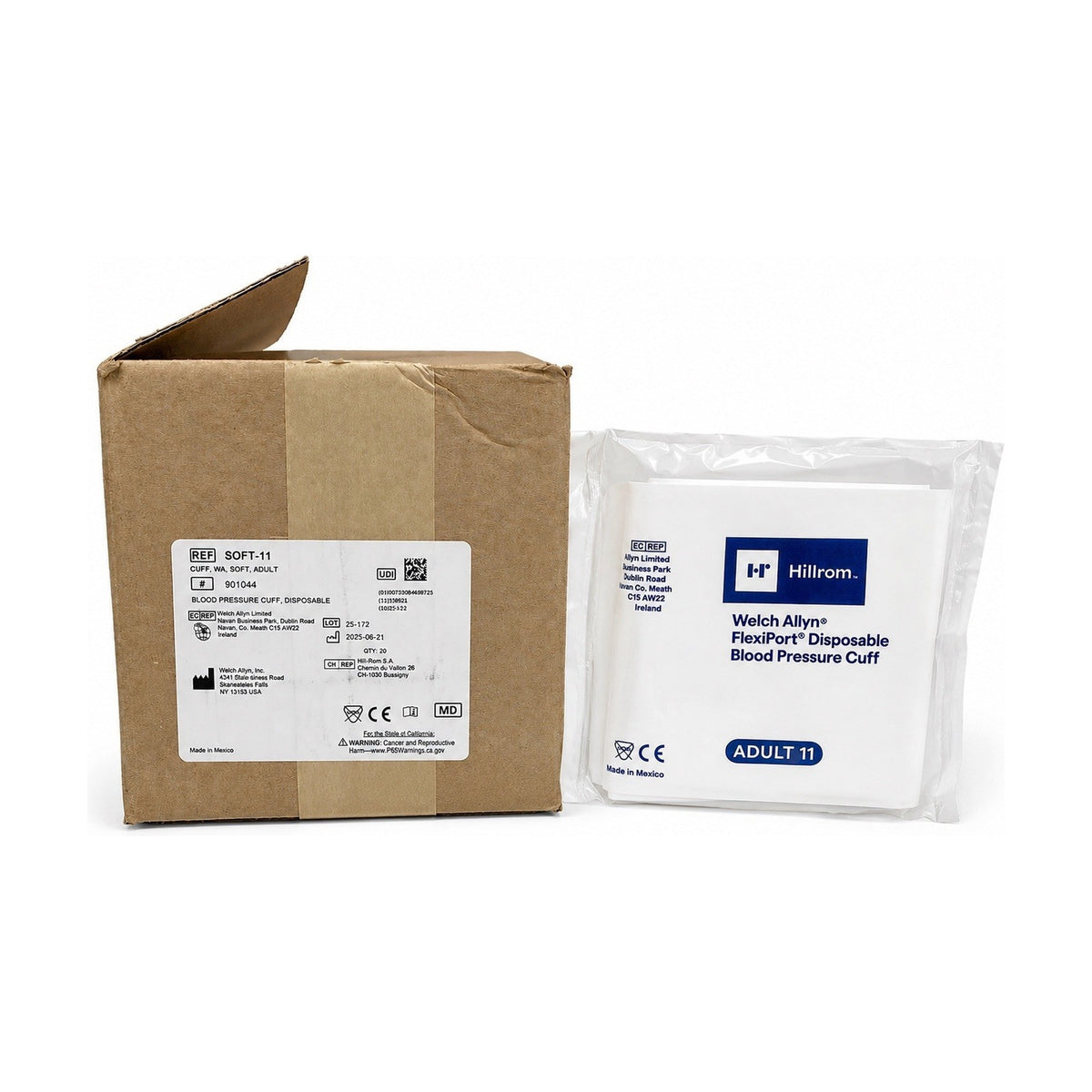 Welch Allyn FlexiPort Disposable BP Cuff Adult 11 REF 901044 Case 20