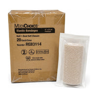 MediChoice REB3114 Elastic Bandage 4” x 5.5yd Sterile Dual Closure Case of 20