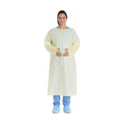 Halyard 48362 Basics Tri-Layer AAMI 2 Isolation Gown XL Yellow 100/Case