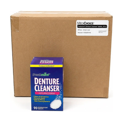 Freshmint Denture Cleanser 90 Tablets Anti-Bacterial Case of 24 Boxes