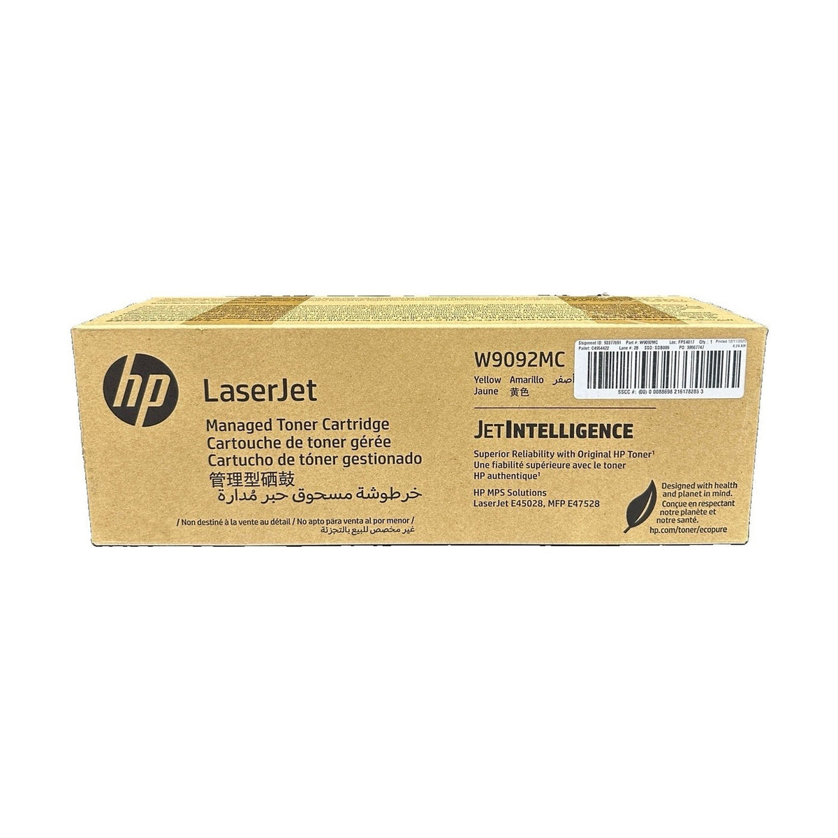 Genuine HP W9092MC Yellow Managed LaserJet Toner E45028 E47528 Factory Sealed