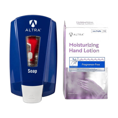 ALTRA Wall Mount Lotion Dispenser Kit + 750 mL Hand Lotion Refill Fragrance Free