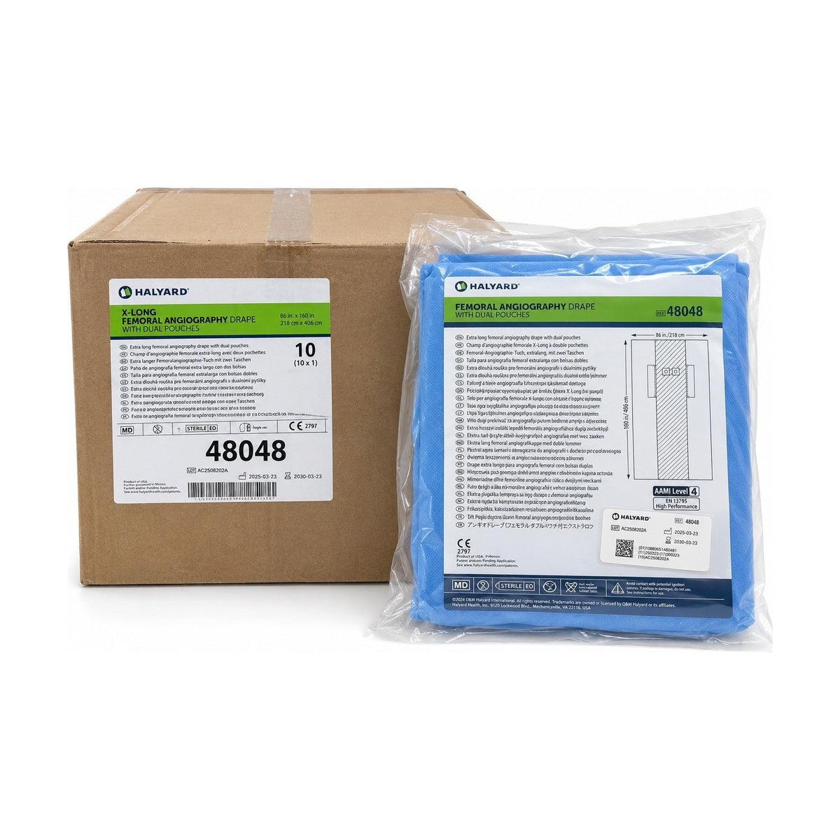 Halyard 48048 X-Long Femoral Angiography Drape Sterile Case of 10 Exp 2030
