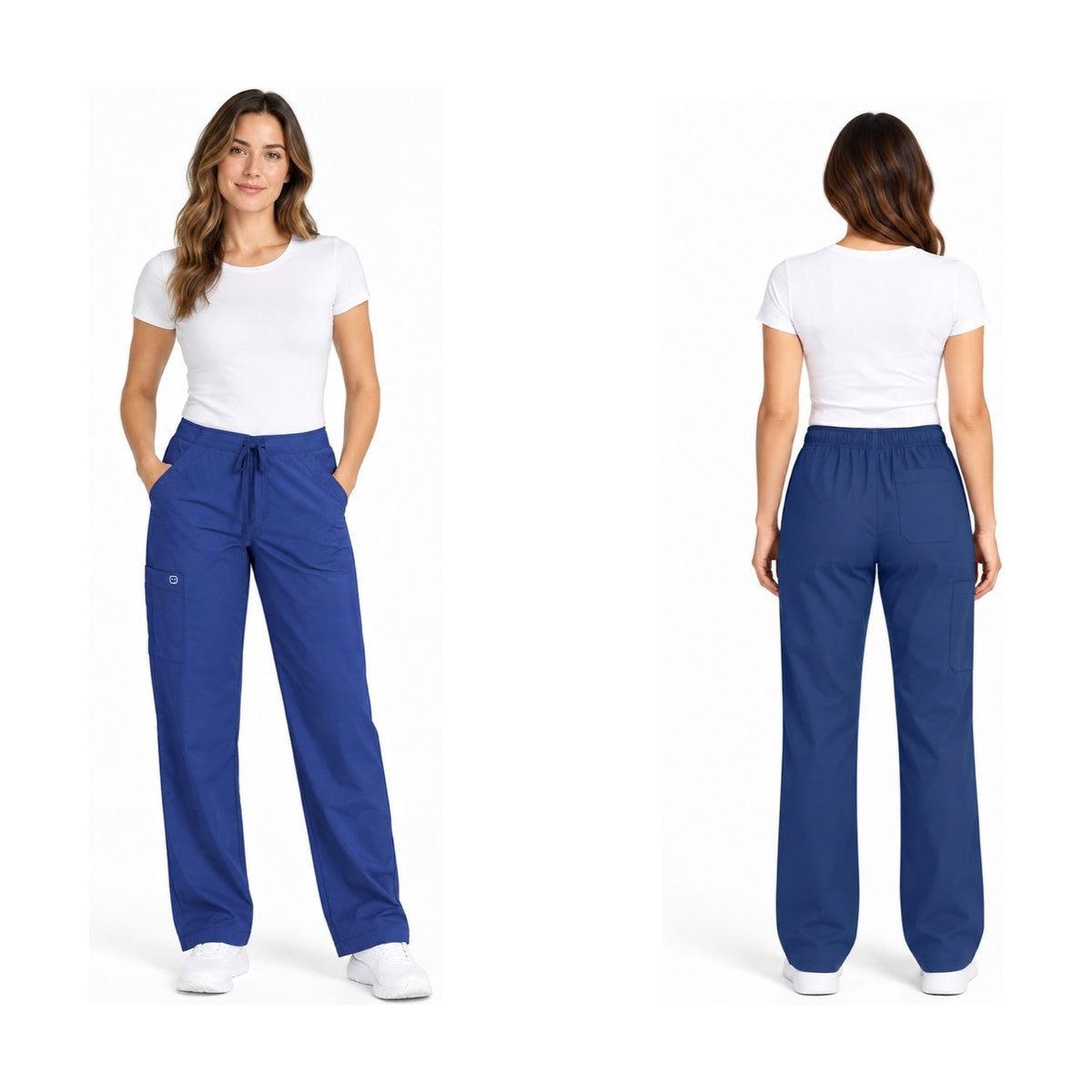 WonderWink W123 5255 Women's Drawstring Cargo Scrub Pants 2XS-5X 3 Colors