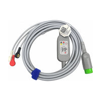 Edan ECG Cable 3-Lead 12-Pin Snap AHA 3.4m Reusable RPAYAC0029