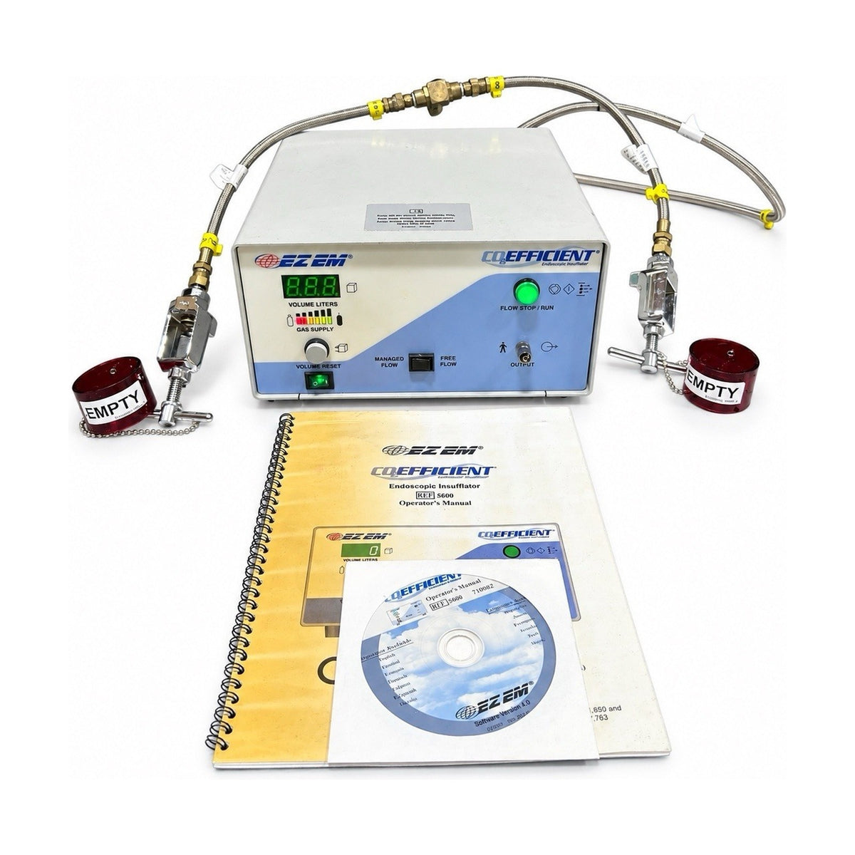 E-Z-EM CO2EFFICIENT 6600 w/ Hoses Manual CD Powers On