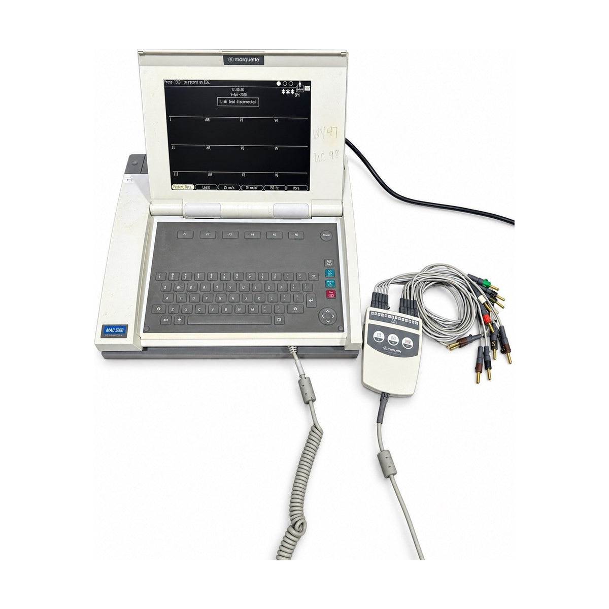GE Marquette MAC 5000 Resting System w/ CAM-14 Cable Leads & MAC PAC
