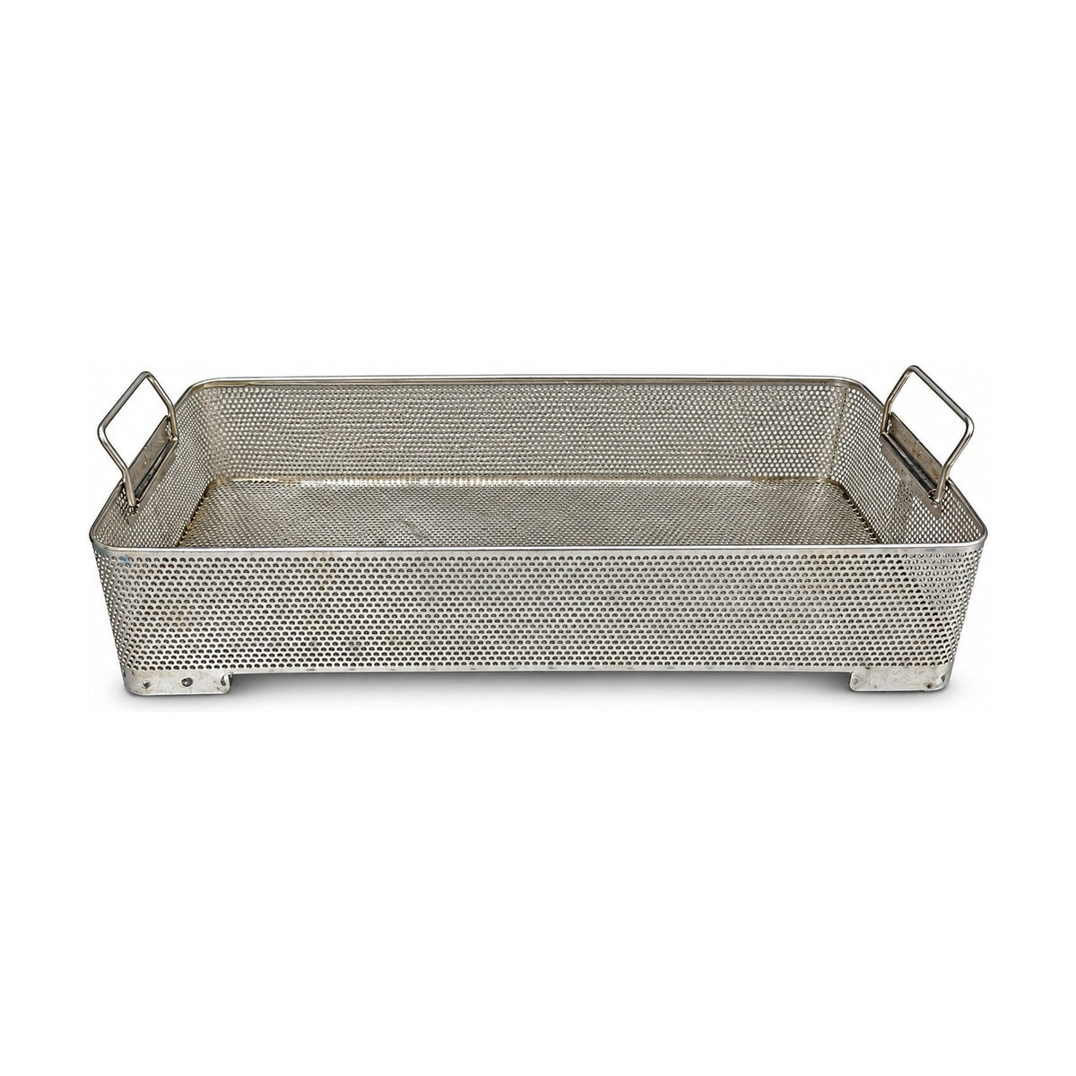 Stainless Steel Perforated Instrument Basket Tray 21 x 11 x 3.5w Handles