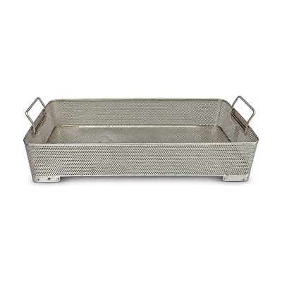 Stainless Steel Perforated Instrument Basket Tray 21 x 11 x 3.5w Handles