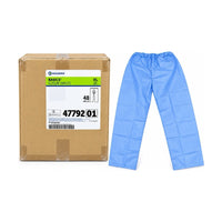 Halyard 47792 Basics Scrub Pants XL Blue Elastic Disposable Case of 48