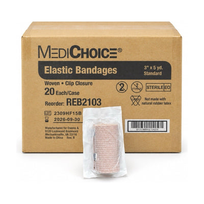 MediChoice REB2103 Elastic Bandages 3” x 5yd Standard Sterile Case of 20
