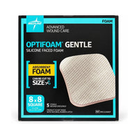Medline Optifoam Gentle MSC2288EP 8x8 Silicone Foam 5 Ct Exp 05/2026