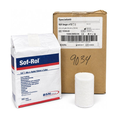 Specialist Sof-Rol Cast Padding 4” x 4 Yds 72 Rolls Case REF 72304-02