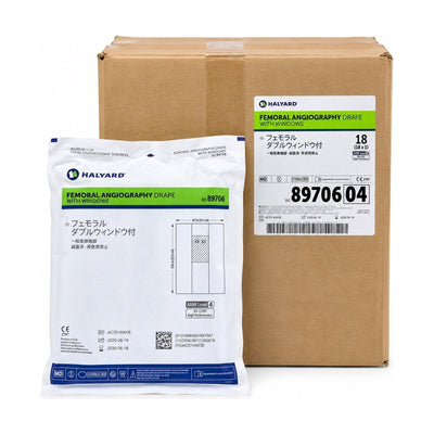 Halyard 89706 Femoral Angiography Drape With Windows Sterile Case of 18