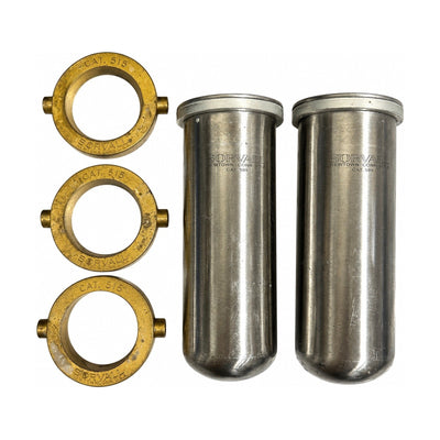 Sorvall CAT 599 Centrifuge Buckets w/ CAT 515 Brass Mounting Rings Lot