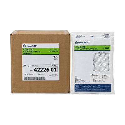 Halyard 42226 Standard Back Table Cover Fan Fold Sterile 70x110 Case of 36