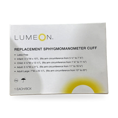 LUMEON Adult Cuff Arm Sphygmomanometer Unit 2-Tubes 1 per Box