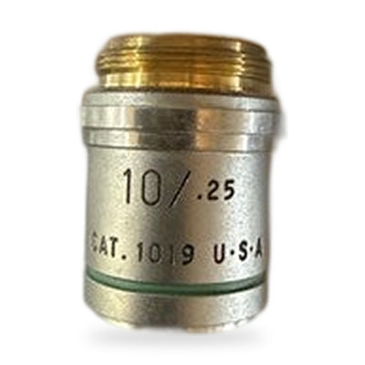10X AO Plan Achro Objective CAT 1019 Microscope American Optical 10/.25