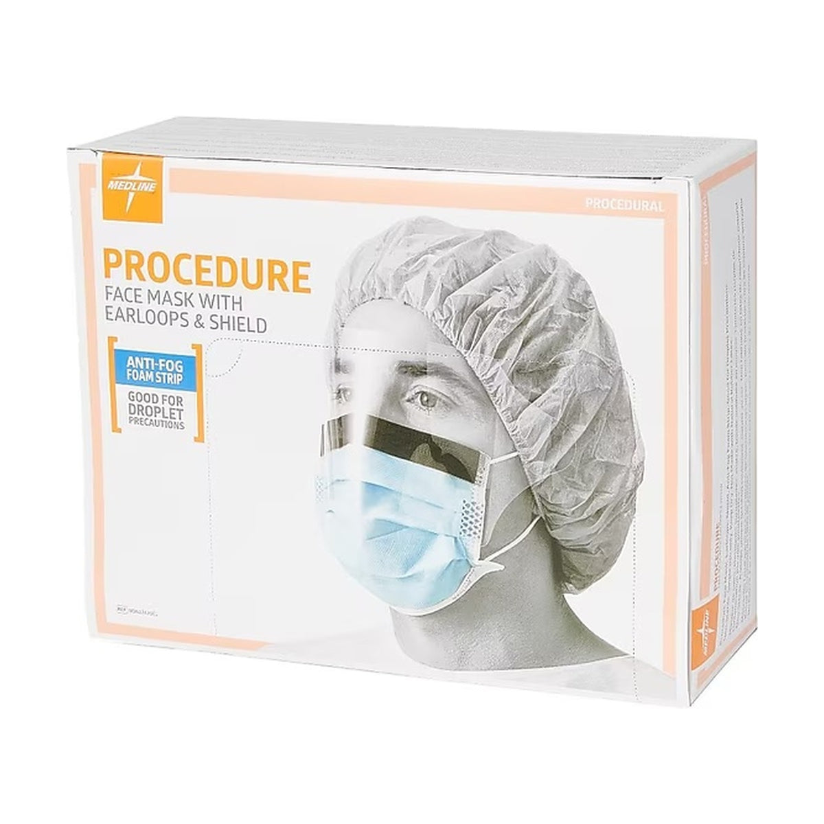 Medline ASTM Level 1 Face Mask with Ear Loops, Anti-Fog, Blue 25/Box NON27420EL