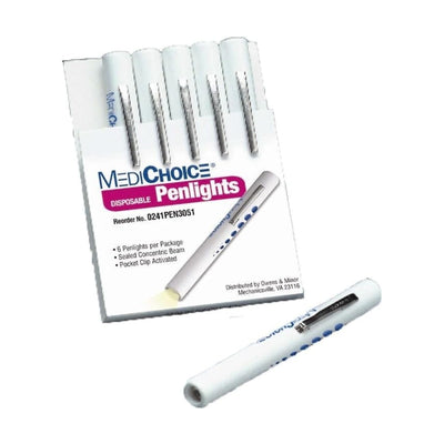 MediChoice Disposable Penlights with Pupil Gauge, Pack of 6