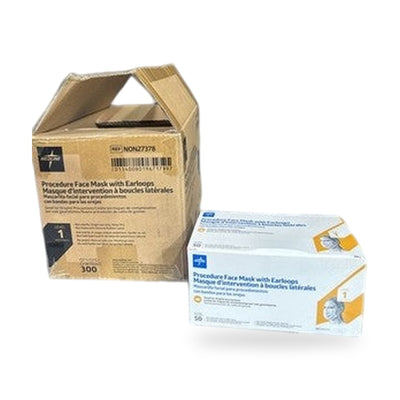 Case of 300 Medline ASTM Level 1 Procedure Face Mask with Ear Loops - NON27378