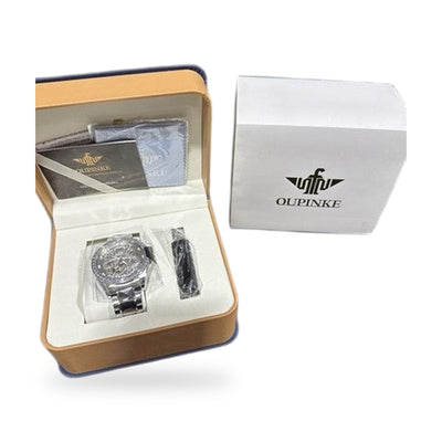 OUPINKE Dragon Skeleton Mens Wrist Watches Luxury Dress Automatic Self Winding