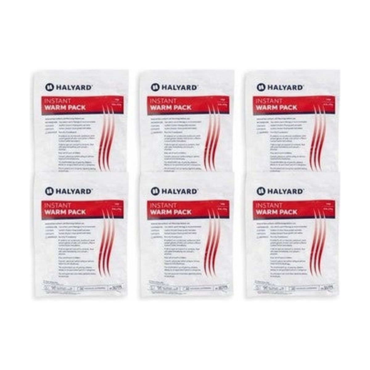 HALYARD 6 Instant Warm Packs Disposable Warm Compress Packs 6x9in