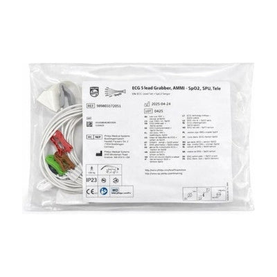 NEW PHILIPS REF 989803172051 ECG 5-Lead Grabber, AAMI + SP02, SPU, Tele