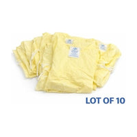 Medline Isolation Gown Level 1 AAMI PB70 Yellow One Size Lot of 10 MDT011207