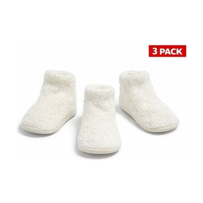 Medichoice Toddler Slipper Socks Hard Sole White Sz 4-5 3 Pair SLPH3001