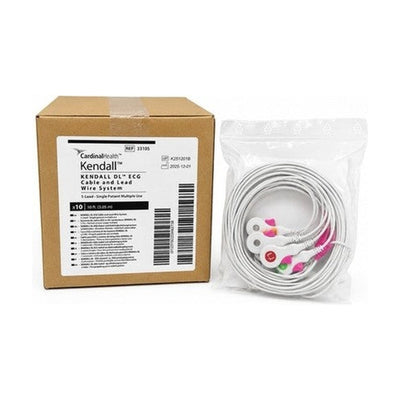 Cardinal Health Kendall DL ECG Lead Wire System REF 33105 Box 10 5-Lead