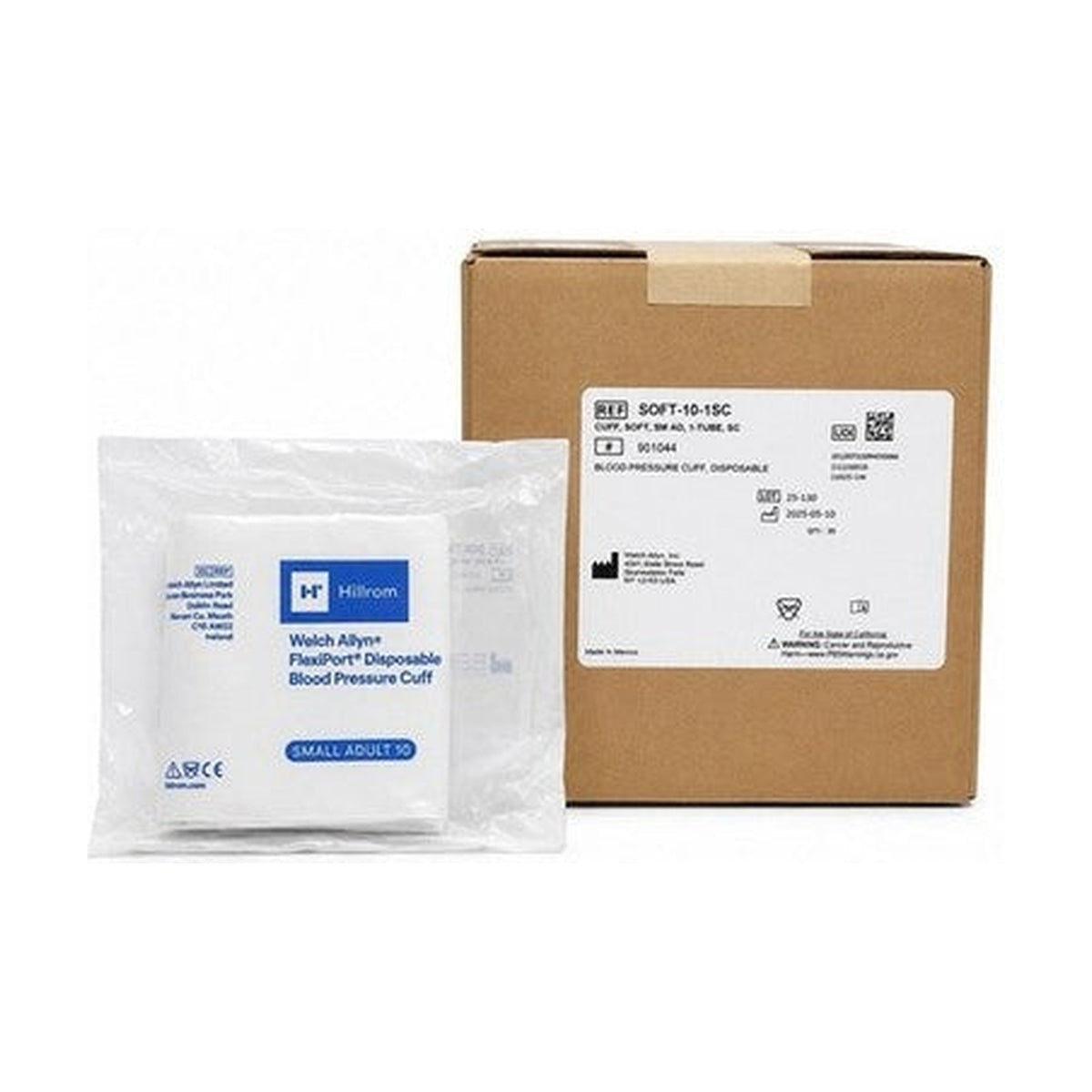 Welch Allyn FlexiPort Disposable Cuff SM Adult 10 SOFT-10-1SC Box Of 20 901044