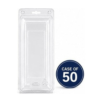 Case of 50 Clear Hinged Clamshell Blister Packaging 25.22 x 4.88 x 2in