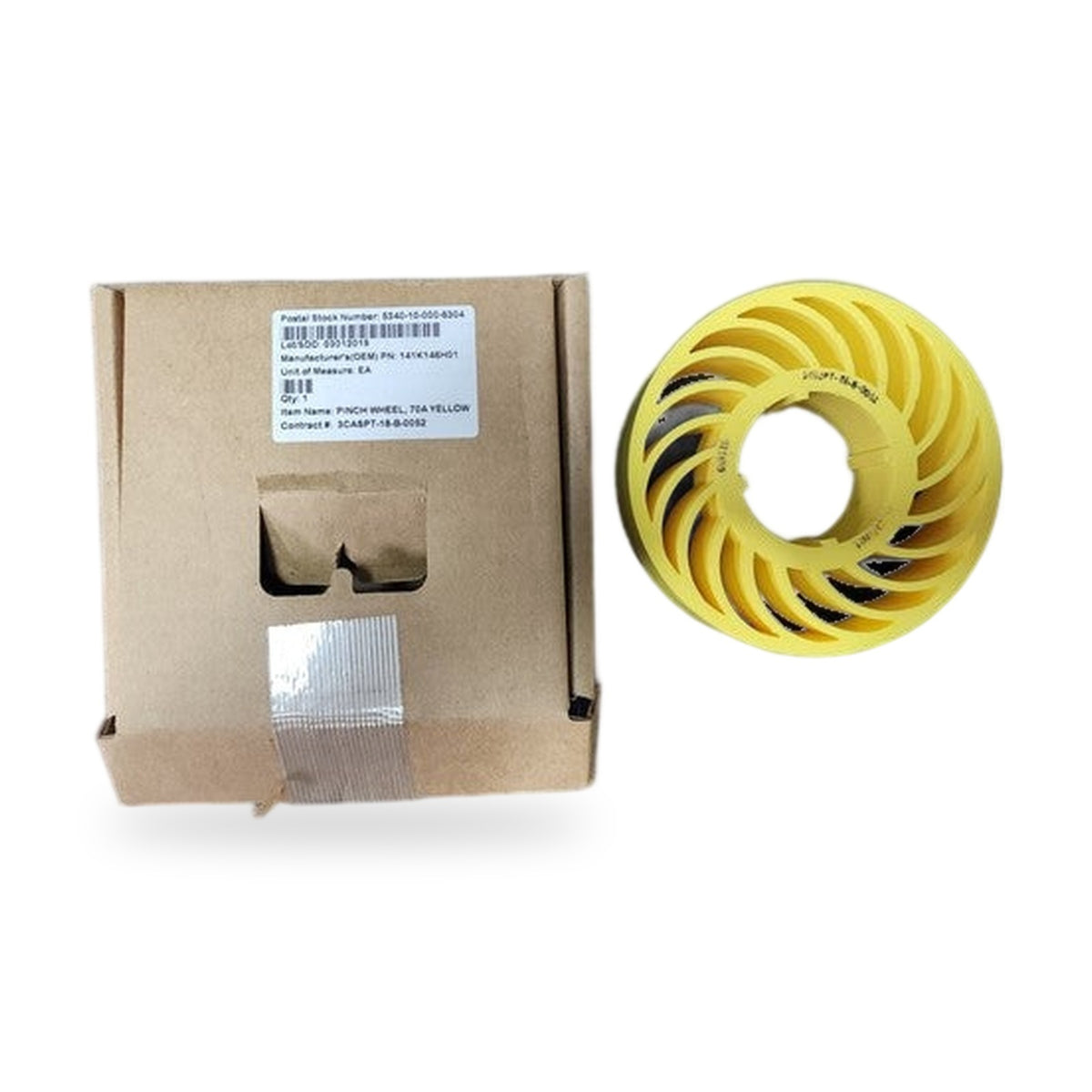 Generic 141K146H01 Pinch Wheel 1.25"x6” Rubber Flexing Yellow 70A