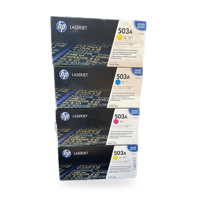 4 New Sealed Genuine HP 503A 2x Yellow, Magenta Cyan Toner Print Cartridge