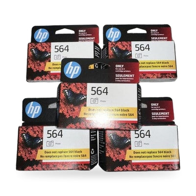 Lot Of 5 HP 564 Photo Ink Cartridge (CB317WN) NEW SEALED Expires 07/2026