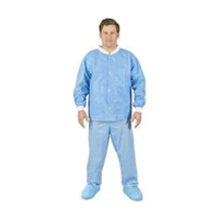 Halyard Medium Weight SMS Lab Jacket, Size Large (L), Blue, 25, Item #1033601
