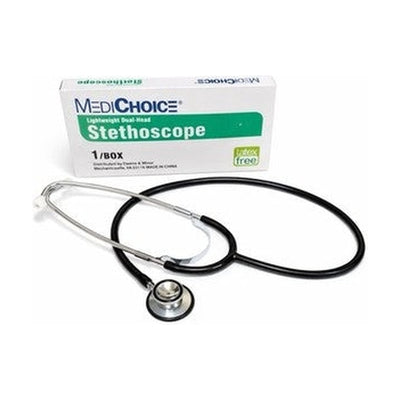 MediChoice Lightweight Dual-Head Stethoscope – Latex Free – Black – New