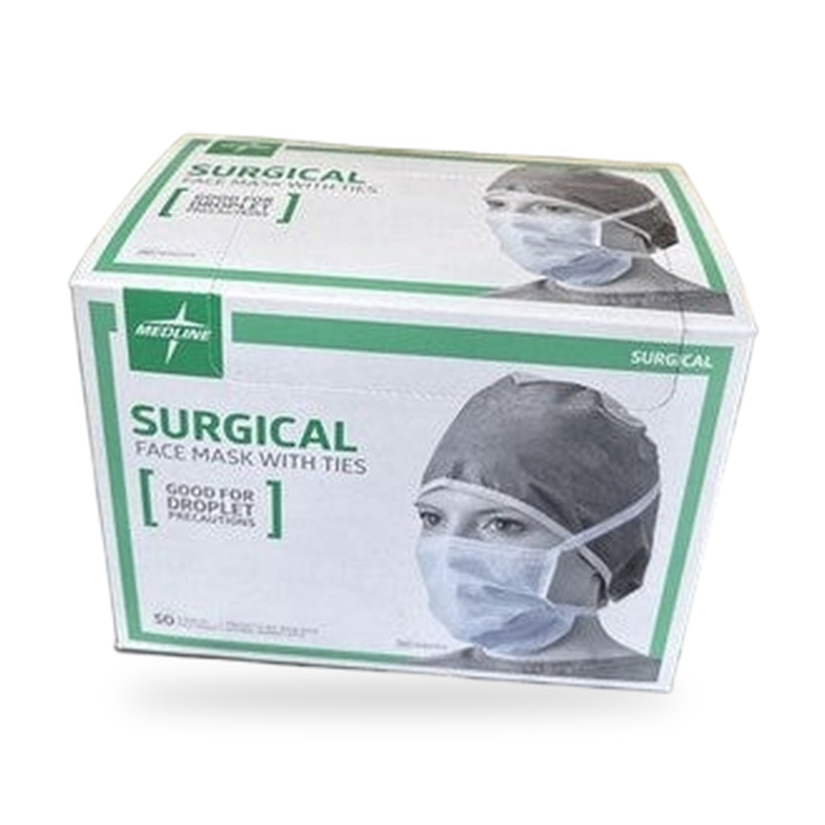 Medline 3-Ply Face Mask with Ties - 300 Count Case - (NON27377)