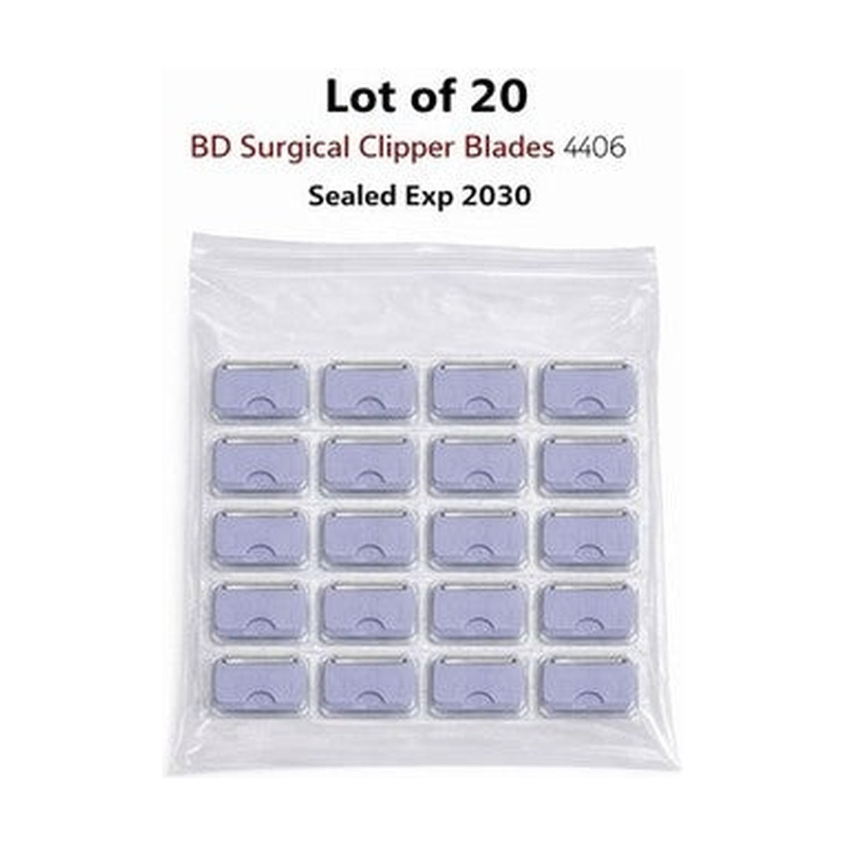 BD Clipper Blades 4406 Lot of 20 Sealed Exp 2030 New