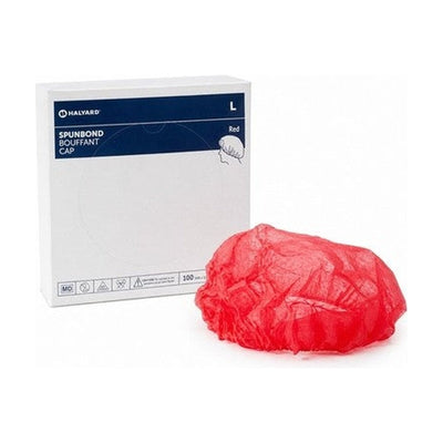 Halyard Spunbond Bouffant Cap L Red REF 47322 100 Ct Disposable Caps