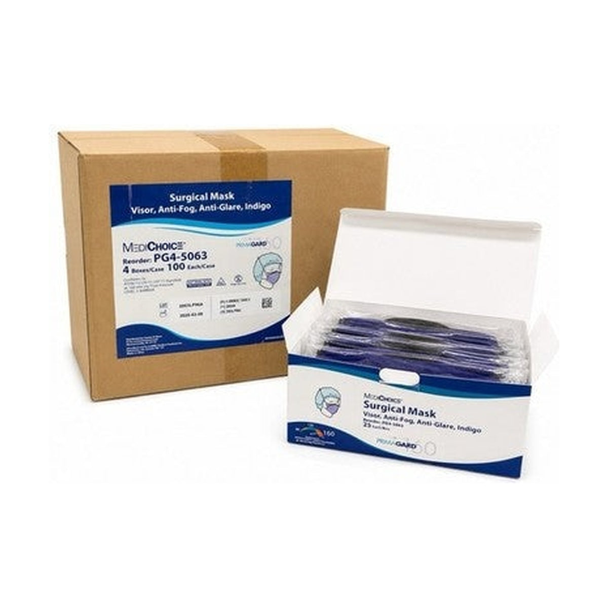 MediChoice PG4-5063 Masks w/ Visor Anti-Fog Level 3 100/Case