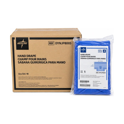 Medline DYNJP8005 Sterile Hand Drape 146" x 110" Level 4 Case of 18