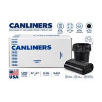 MediChoice D4823HB0 Black Can Liners 8-10 Gallon 24" x 23" .55 Mil 1000 Count