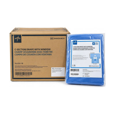 Medline DYNJCDCSEC01 C-Section Drape with Window Level 4 Sterile Case of 10