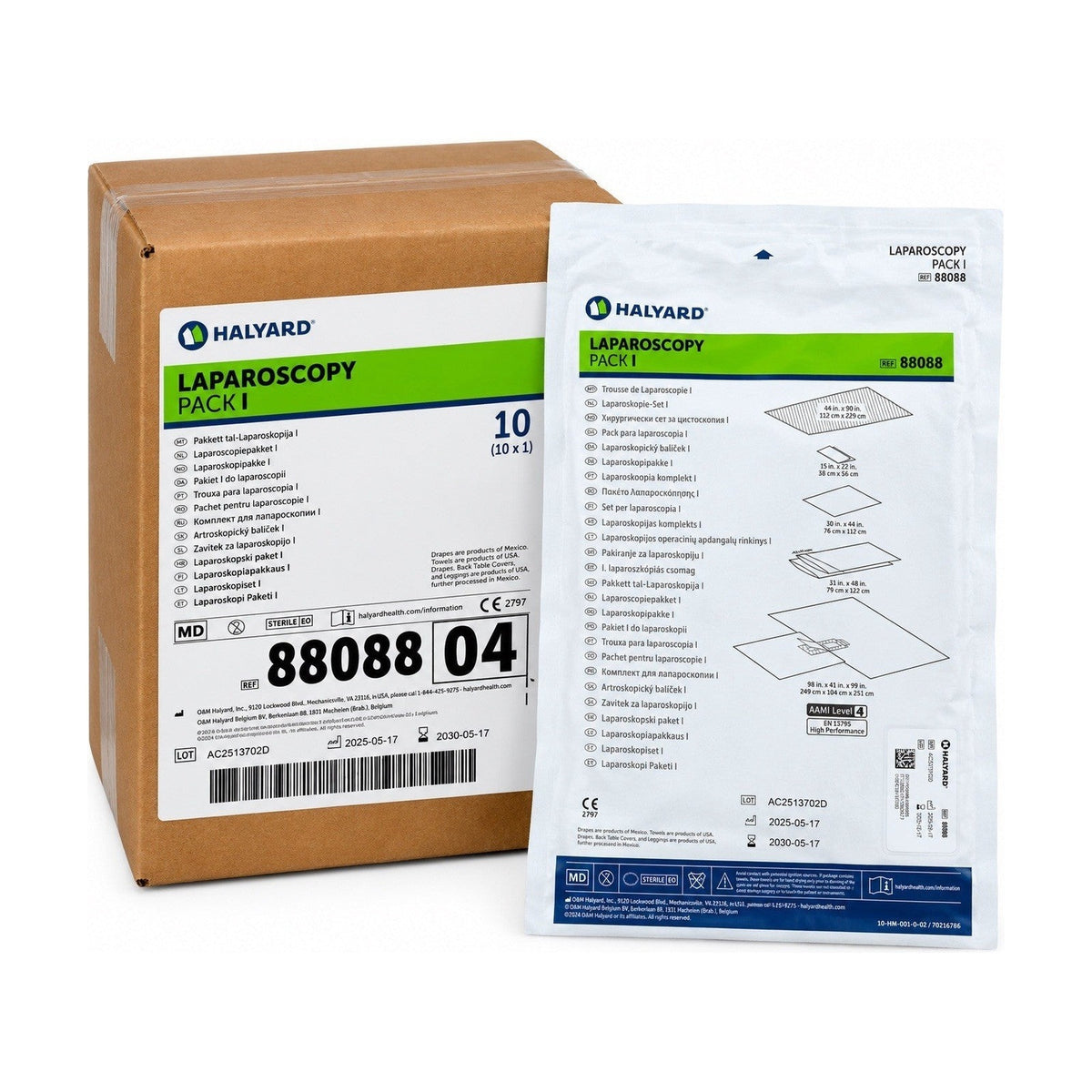 Halyard 88088 Laparoscopy Pack I AAMI Level 4 Drapes 10/Case