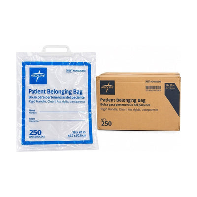Medline NON026340 Belonging Bags Clear Rigid Handle 18x20 250/Case