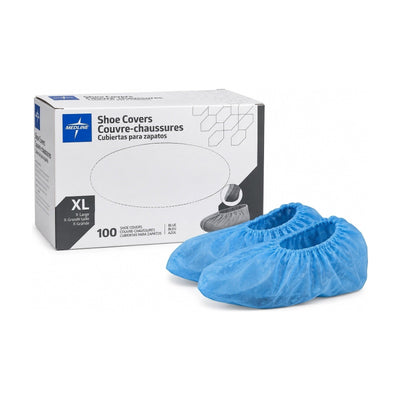 Medline NON29859 Shoe Covers XL Blue Disposable 100 Count