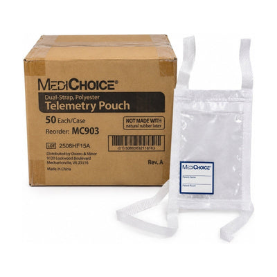 MediChoice MC903 Telemetry Pouch Dual Strap Polyester White Case of 50
