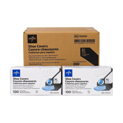 Medline CRI2003 XL Blue Non-Skid Shoe Covers Case of 200